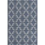 Rug Unique Loom Outdoor Trellis Navy Blue Rectangular 4' 0 x 6' 0