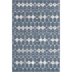 Rug Unique Loom Outdoor Trellis Navy Blue Rectangular 4' 0 x 6' 0