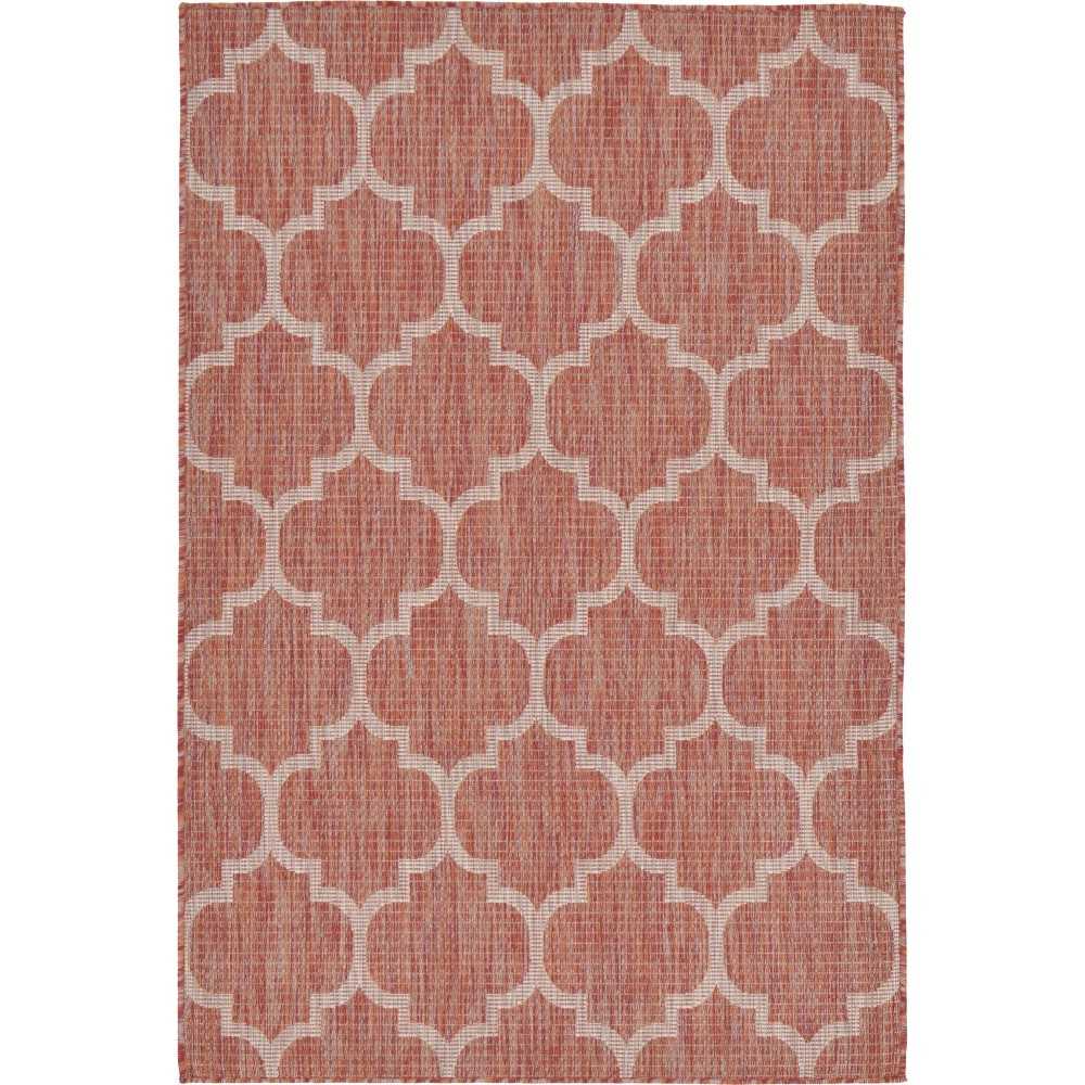 Rug Unique Loom Outdoor Trellis Rust Red Rectangular 4' 0 x 6' 0 Rug Unique Loom Outdoor Trellis Rust Red Rectangular 4' 0 x 6' 0