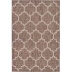 Rug Unique Loom Outdoor Trellis Brown Rectangular 4' 0 x 6' 0