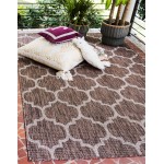 Rug Unique Loom Outdoor Trellis Brown Rectangular 4' 0 x 6' 0