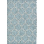 Rug Unique Loom Outdoor Trellis Aquamarine Rectangular 4' 0 x 6' 0