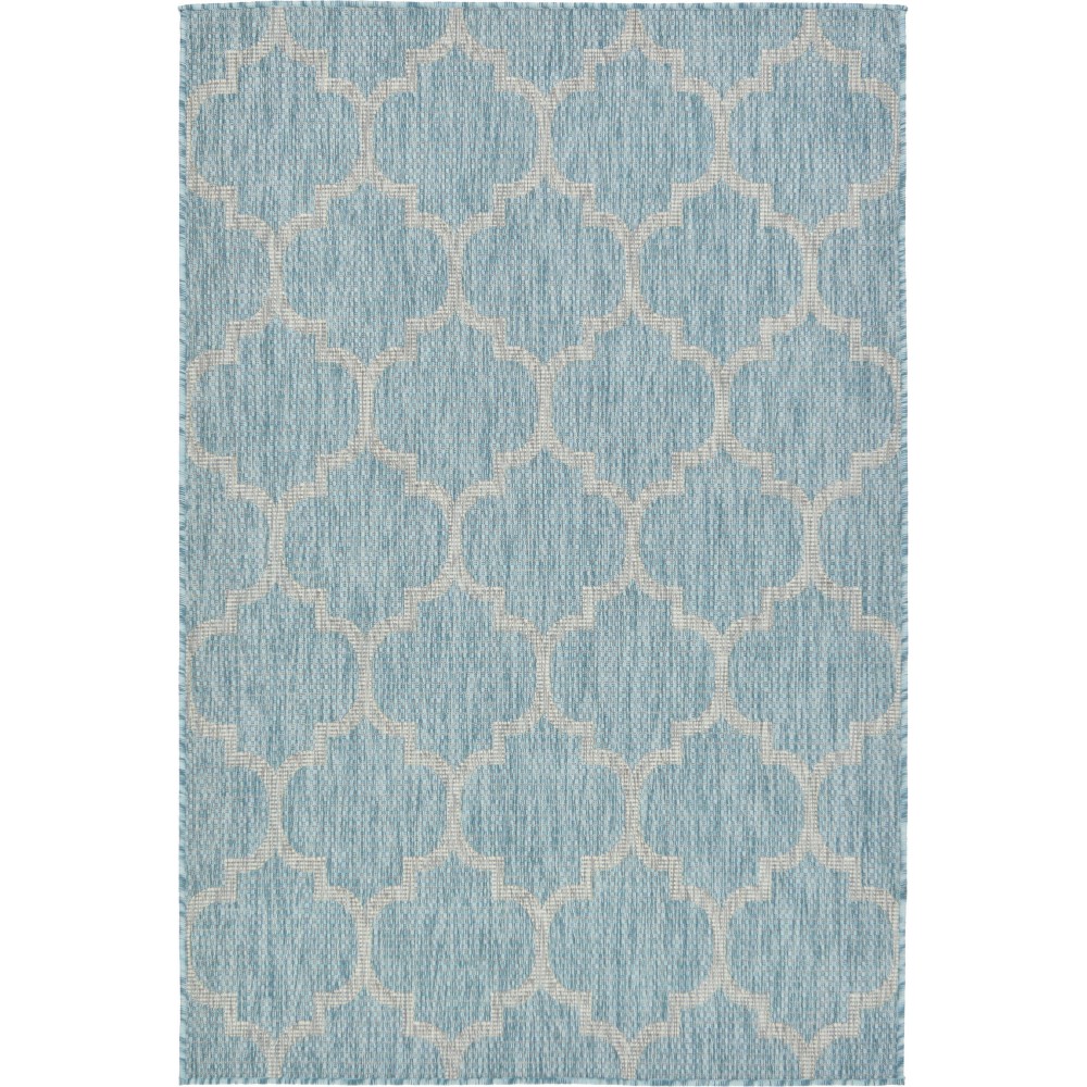 Rug Unique Loom Outdoor Trellis Aquamarine Rectangular 4' 0 x 6' 0 Rug Unique Loom Outdoor Trellis Aquamarine Rectangular 4' 0 x 6' 0