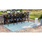 Rug Unique Loom Outdoor Trellis Teal Rectangular 4' 0 x 6' 0
