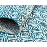 Rug Unique Loom Outdoor Trellis Teal Rectangular 4' 0 x 6' 0