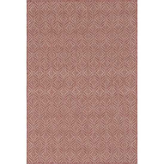 Rug Unique Loom Outdoor Trellis Rust Red Rectangular 4' 0 x 6' 0