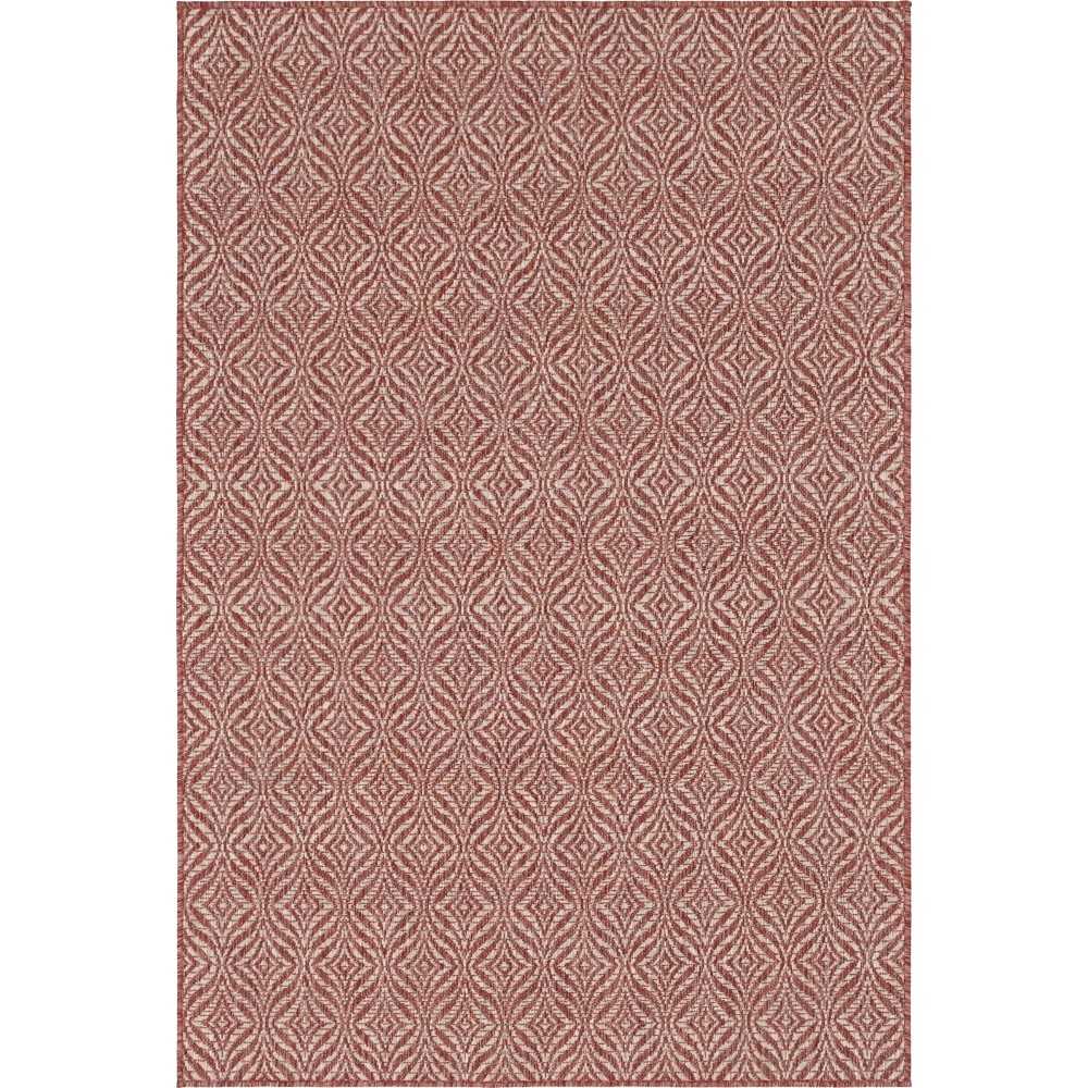 Rug Unique Loom Outdoor Trellis Rust Red Rectangular 4' 0 x 6' 0