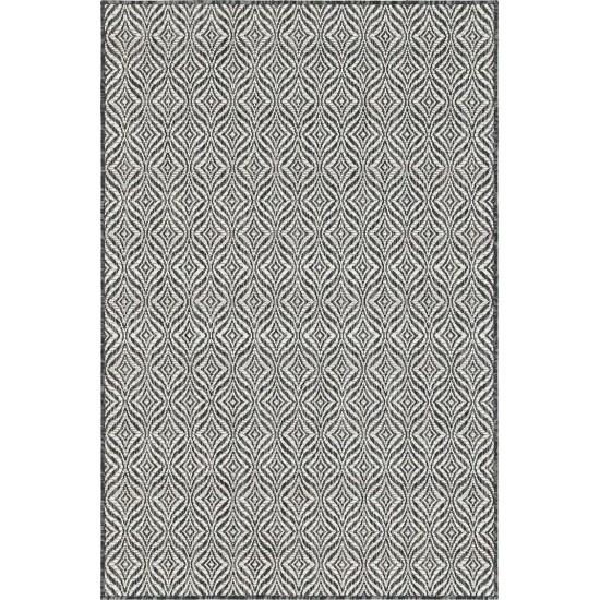 Rug Unique Loom Outdoor Trellis Charcoal Rectangular 4' 0 x 6' 0