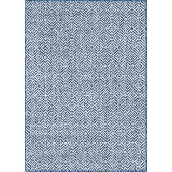 Rug Unique Loom Outdoor Trellis Navy Blue Rectangular 4' 0 x 6' 0