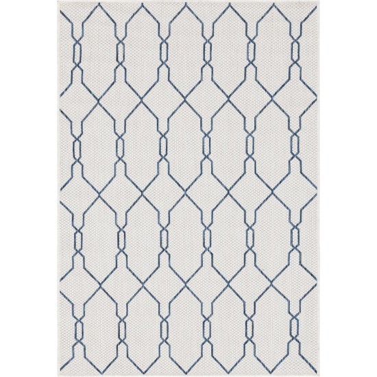 Rug Unique Loom Outdoor Trellis Ivory Rectangular 4' 0 x 6' 0