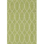 Rug Unique Loom Outdoor Trellis Green Rectangular 4' 0 x 6' 0