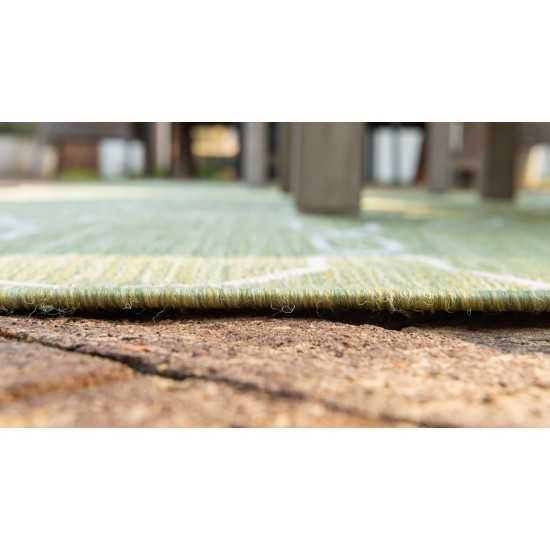 Rug Unique Loom Outdoor Trellis Green Rectangular 4' 0 x 6' 0