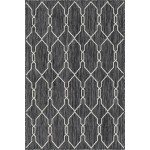 Rug Unique Loom Outdoor Trellis Charcoal Rectangular 4' 0 x 6' 0