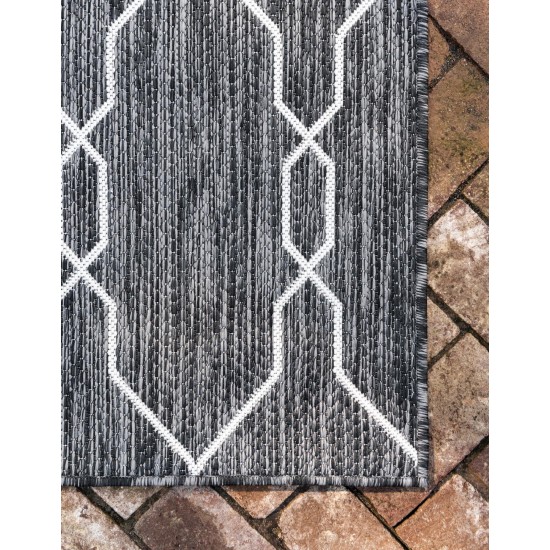 Rug Unique Loom Outdoor Trellis Charcoal Rectangular 4' 0 x 6' 0