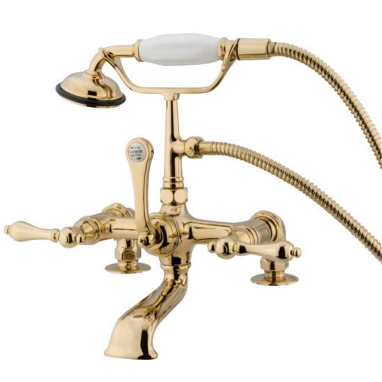 Kingston Brass Vintage 7-Inch Deck Mount Tub Faucet, Polished Brass