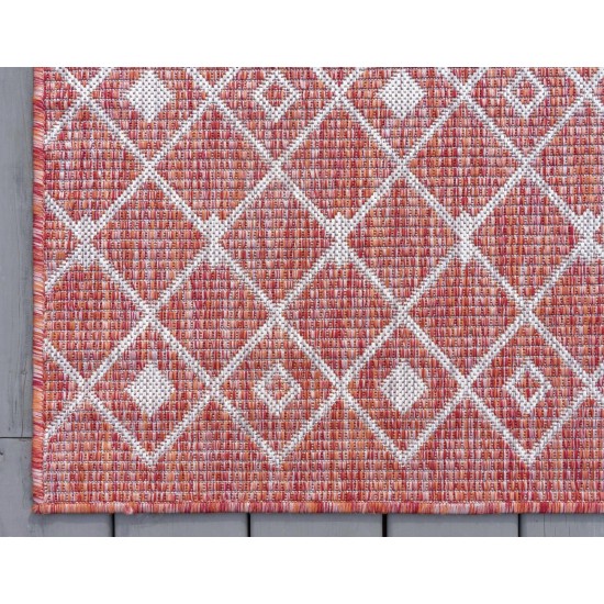 Rug Unique Loom Outdoor Trellis Rust Red Rectangular 4' 0 x 6' 0