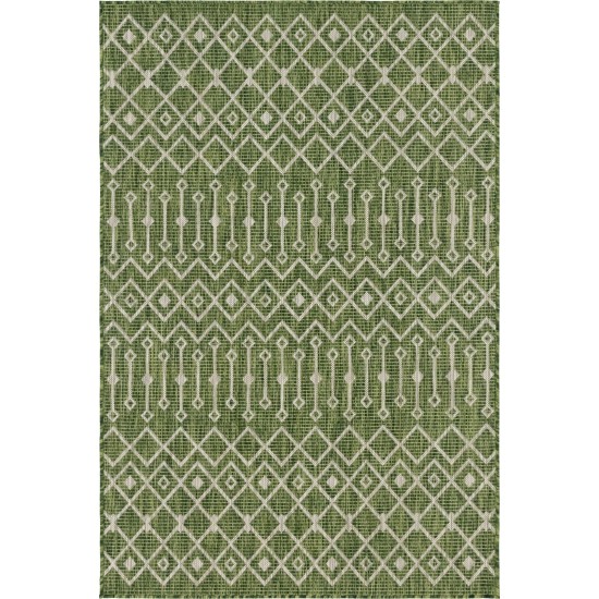 Rug Unique Loom Outdoor Trellis Green Rectangular 4' 0 x 6' 0