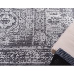Rug Unique Loom Outdoor Traditional Dark Gray Round 4' 0 x 4' 0