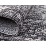 Rug Unique Loom Outdoor Traditional Dark Gray Round 4' 0 x 4' 0