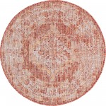 Rug Unique Loom Outdoor Traditional Rust Red Round 3' 3 x 3' 3