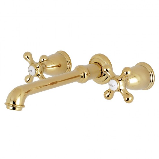 Kingston Brass English Country Wall Mount Roman Tub Faucet, Polished Brass