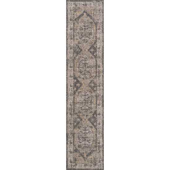 Rug Unique Loom Outdoor Traditional Charcoal Runner 2' 7 x 12' 0