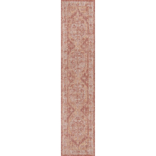 Rug Unique Loom Outdoor Traditional Rust Red Runner 2' 7 x 12' 0