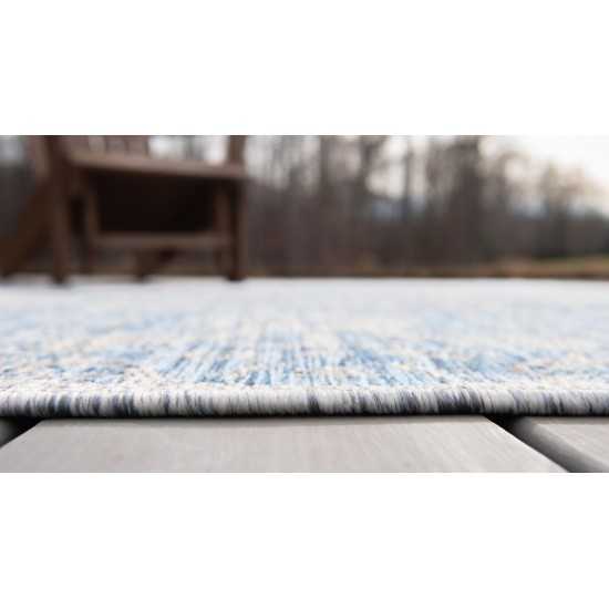 Rug Unique Loom Outdoor Traditional Blue Runner 2' 0 x 8' 0