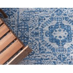 Rug Unique Loom Outdoor Traditional Blue Runner 2' 0 x 8' 0