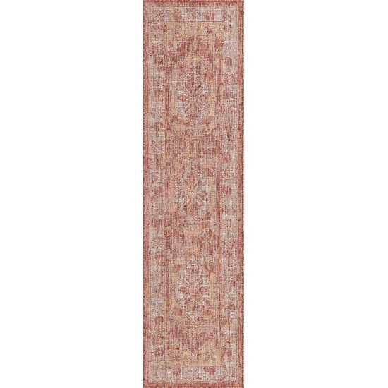 Rug Unique Loom Outdoor Traditional Rust Red Runner 2' 0 x 7' 10