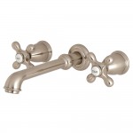 Kingston Brass English Country Wall Mount Roman Tub Faucet, Brushed Nickel