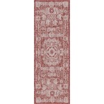 Rug Unique Loom Outdoor Traditional Rust Red Runner 2' 2 x 6' 0