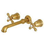 Kingston Brass English Country Wall Mount Roman Tub Faucet, Brushed Brass