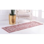 Rug Unique Loom Outdoor Traditional Rust Red Runner 2' 2 x 6' 0