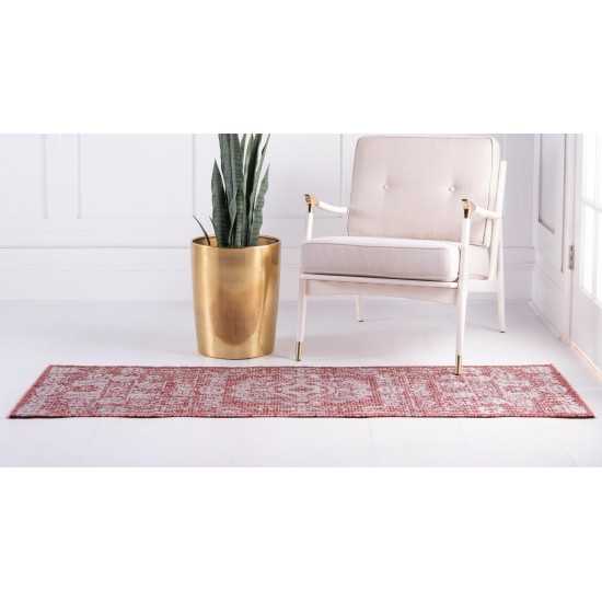 Rug Unique Loom Outdoor Traditional Rust Red Runner 2' 2 x 6' 0