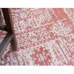 Rug Unique Loom Outdoor Traditional Rust Red Runner 2' 2 x 6' 0