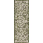 Rug Unique Loom Outdoor Traditional Green Runner 2' 2 x 6' 0