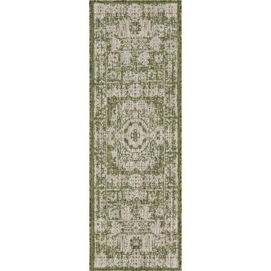 Rug Unique Loom Outdoor Traditional Green Runner 2' 2 x 6' 0