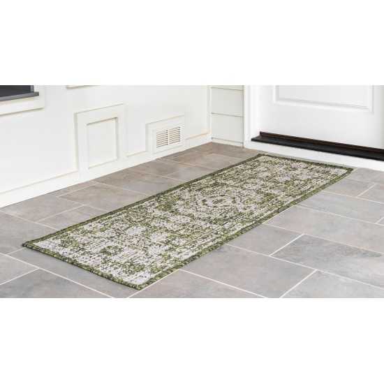 Rug Unique Loom Outdoor Traditional Green Runner 2' 2 x 6' 0