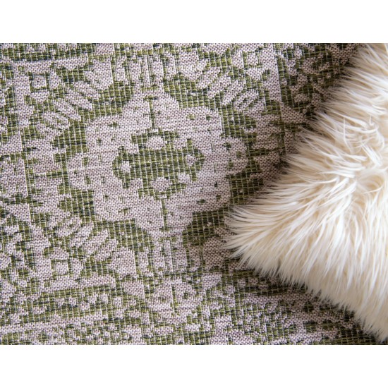 Rug Unique Loom Outdoor Traditional Green Runner 2' 2 x 6' 0