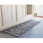 Rug Unique Loom Outdoor Traditional Dark Gray Runner 2' 2 x 6' 0