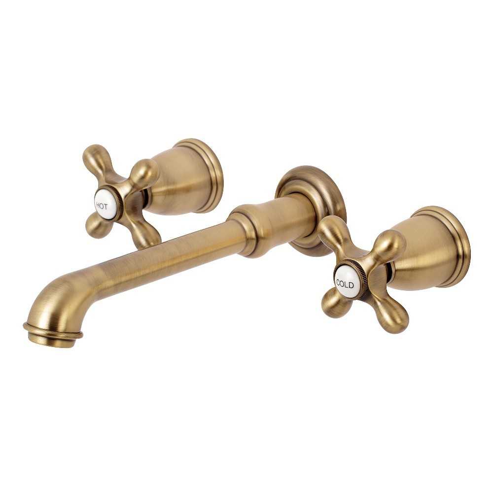 Kingston Brass English Country Wall Mount Roman Tub Faucet, Antique Brass