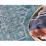 Rug Unique Loom Outdoor Traditional Teal Runner 2' 0 x 6' 0