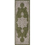 Rug Unique Loom Outdoor Traditional Green Runner 2' 0 x 6' 0