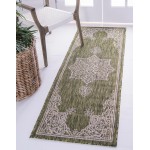 Rug Unique Loom Outdoor Traditional Green Runner 2' 0 x 6' 0