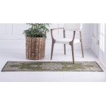 Rug Unique Loom Outdoor Traditional Green Runner 2' 0 x 6' 0