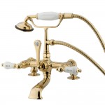 Kingston Brass Vintage 7-Inch Deck Mount Tub Faucet, Polished Brass