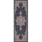 Rug Unique Loom Outdoor Traditional Charcoal Gray Runner 2' 0 x 6' 0