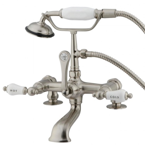 Kingston Brass Vintage 7-Inch Deck Mount Tub Faucet, Brushed Nickel