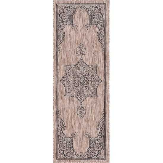 Rug Unique Loom Outdoor Traditional Beige Runner 2' 0 x 6' 0